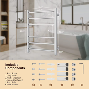 Sèche-serviettes électrique <span class=keywords><strong>mural</strong></span> en acier inoxydable 304 <span class=keywords><strong>de</strong></span> Nouvelle-Zélande avec 4 barres et une longueur <span class=keywords><strong>de</strong></span> 640 mm - Product Image 5