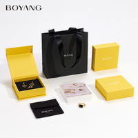Boîte à bijoux de luxe en papier écologique en forme de livre avec fermeture magnétique, logo personnalisé Boyang, pour boucles d'oreilles, collier, bague