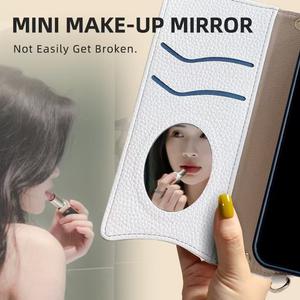 Étui pour téléphone <span class=keywords><strong>Sony</strong></span> <span class=keywords><strong>Xperia</strong></span> 1 VI 6e génération, étui pour Xperia1, sac à main, miroir, dragonne, porte-cartes et portefeuille en cuir PU, antichoc - Product Image 5