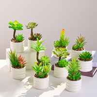Plantes succulentes miniatures en pot, décoration d'intérieur, fleurs artificielles en soie, verdure, centres de table de mariage, 15 cm