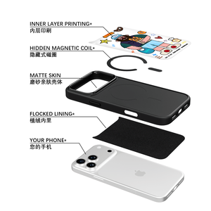 Coque <span class=keywords><strong>de</strong></span> téléphone AG Feeling Black Edge avec motif <span class=keywords><strong>barbe</strong></span> dorée pour iPhone 17, 17 Pro Max, 16 Pro, 15, 15 Pro Max – Coque magnétique - Product Image 2