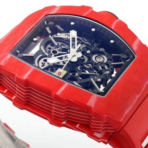 Reloj Mecánico de Fibra de <span class=keywords><strong>Carbono</strong></span> Rojo para Hombre, Diseño Completamente Hueco, Reloj de Diseñador, Estilo Ejecutivo y Casual, Reloj de Lujo 3502 - Product Image 6