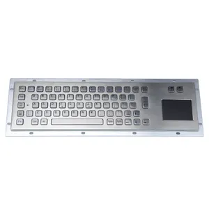 Factory supply IP65 waterproof vandal resistance 65 keys USB numeric metal keyboard with touchpad for kiosk