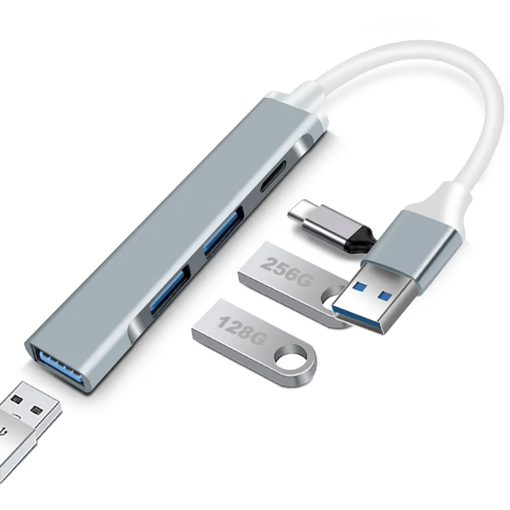 Diskon besar multifungsi hub extender USB 3.0 por Hub Splitter untuk laptop stasiun Dok 4 port usb hub