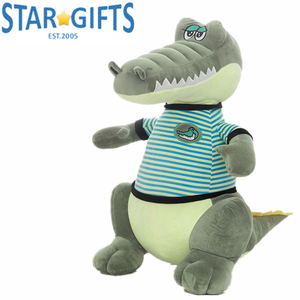 Peluche crocodile vert olive, peluche avec dessus rayé amovible, compagnon câlin durable pour tous les âges - Product Image 5