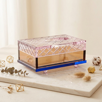 Boîte à mouchoirs en cristal taillée à la main de luxe, porte-mouchoirs en cristal coloré, boîte à serviettes décorative pour la décoration de table à la maison, à l'hôtel, cadeau