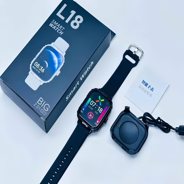 2025 New Private Model L18 Smart Watch BT Call Message Reminder Fitness Tracker Heart Rate Monitor Android OS IP67 Touch Screen