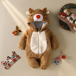Combinaison pour bébé en forme <span class=keywords><strong>de</strong></span> <span class=keywords><strong>renne</strong></span> <span class=keywords><strong>de</strong></span> Noël TONWHAR pour l'automne et l'hiver, combinaison en tricot pour tout-petits - Product Image 2