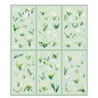 Autocollants botaniques vintage à fleurs pour scrapbooking, journalisation, autocollants artistiques, autocollants pour agenda