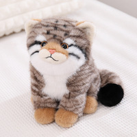 Peluche réaliste Chat Pallas, jouet en peluche doux, poupée animal sauvage, oreiller chat mignon pour la décoration intérieure et les cadeaux, vente en gros