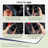 Indicateur de puissance ABS Mini Pompe à air électrique portable pour voiture Moniteur de pression des pneus numérique intelligent automatique pour vélo et moto