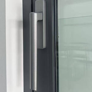 意大利铸铝外门 现代入口铝制旋转门 全景一体玻璃门 - Product Image 5