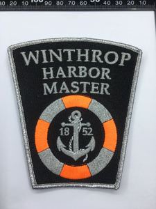 Écusson personnalisé brodé thermocollant avec bordure Merrow réfléchissante, motif <span class=keywords><strong>Winthrop</strong></span> Harbor Master, pour les pompiers - Product Image 2