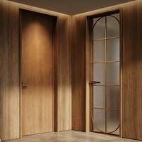 Nouvelle porte coulissante en verre tressé motif bambou, style chinois esthétique, étanche, pour salle de bain/toilettes et cuisine, rétro mi-siècle