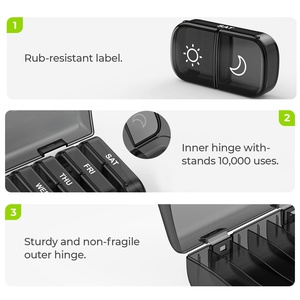 Boîte à pilules durable et pratique pour les voyages, mini boîte à pilules en plastique tendance, boîte à pilules pour une gestion efficace des médicaments - Product Image 2