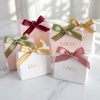 Sacs à bonbons en papier kraft mignons pour fêtes de mariage de luxe, petits sacs cadeaux pour bijoux avec ruban, porte-crystal rectangulaire à nouer