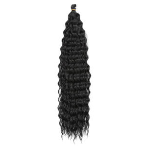 22 pouces DeepTwist Kinky Curl tresses haute température <span class=keywords><strong>fibre</strong></span> vague profonde Crochet boîte rivière tresses extension de cheveux - Product Image 6