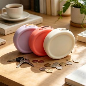 Factory Silicone Coin Purse <b>Wrist</b> <b>Strap</b> Zipper Mini Wallet Cute Headphone Case Waterproof Eco-Friendly Pouch Candy - Product Image 1