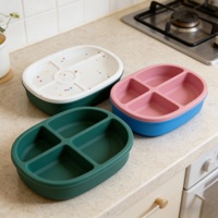 Boîte à lunch en silicone de qualité supérieure, sans BPA, écologique, portable, étanche, de qualité alimentaire, adaptée au micro-ondes, pour les enfants à l'école