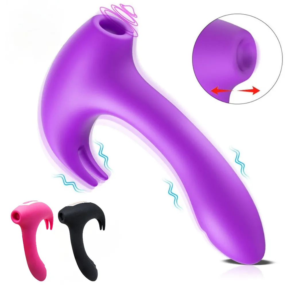 Diskon besar Vibrator penghisap klitoris untuk wanita 12 mode Motor ganda dengan palu mengetuk G Spot merangsang Dildo mainan seks bergetar