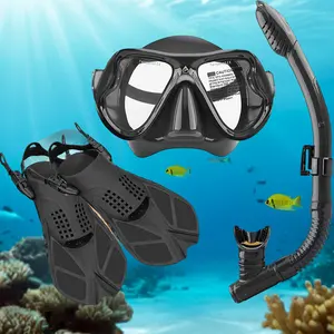 Adults Dry Top Anti Fog Diving Equipment Snorkel Scuba Set Flippers Snorkel Tube Diving Mask Swimming Goggles Diving Fins