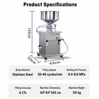 Remplisseuse semi-automatique verticale à piston avec trémie pour beurre de cacahuète, sauce chili, cosmétiques et produits alimentaires