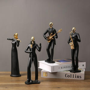 Ornamenti di personaggi della Band creativa in resina musicale cantante <span class=keywords><strong>chitarrista</strong></span> figura statua artigianato decorazione del Desktop per la casa - Product Image 1