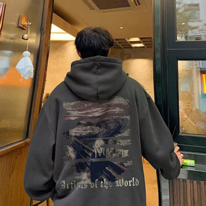 <span class=keywords><strong>Felpa</strong></span> da uomo <span class=keywords><strong>con</strong></span> <span class=keywords><strong>cappuccio</strong></span> stampata retrò in stile americano, marchio oversize e alla moda, Pullover sportivo Casual aderente - Product Image 5