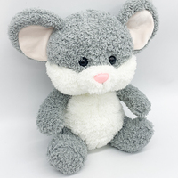 Peluche personnalisée en forme de souris, adorable animal en peluche gris avec logo brodé, cadeau personnalisé pour bébé, OEM ODM