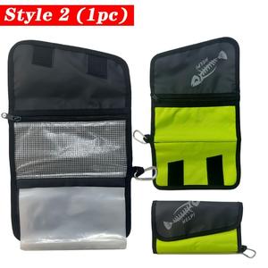 Bolsa de Pesca de 5 Bolsillos para Señuelos, Bolsa Grande para Cebo, Organizador Enrollable para Aparejos de Pesca con Cubierta Protectora de PVC Transparente - Product Image 5