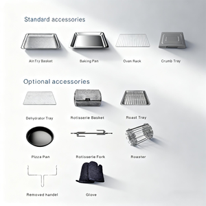 OEM Rookloze Airfryer Ovencombinatie met Rek Digitale Multifunctionele Airfryer Grill 30L 1800W Airfryer <span class=keywords><strong>Oven</strong></span> - Product Image 6