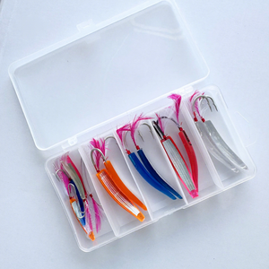 Nuevos Señuelos de <span class=keywords><strong>Pesca</strong></span> de Arrastre de 8 Piezas/caja, Señuelos de <span class=keywords><strong>Pesca</strong></span> Tipo Cuchara de 60mm y 80mm para Agua Salada, Kits de Señuelos de <span class=keywords><strong>Pesca</strong></span> de Lucio Realistas en 3D - Product Image 1
