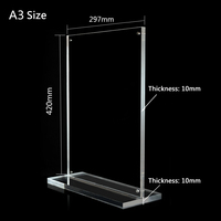 Support de table vertical personnalisé avec logo d'entreprise, format A3/A4/A5, cadre de menu en acrylique, porte-enseigne publicitaire magnétique
