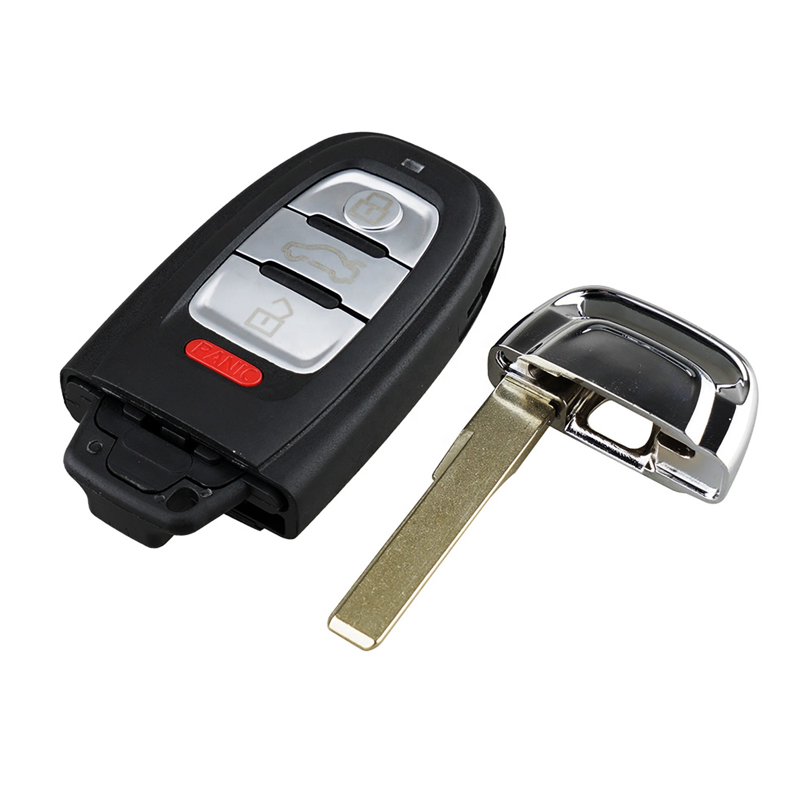 2X Replacement Keyless Entry Remote For Audi - 4 Button Uncut Key Fob Replacement