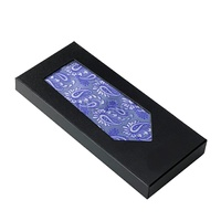 Boîte cadeau rigide en carton noir avec couvercle et base, personnalisable avec logo, pour foulards et accessoires pour hommes