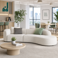 Ensemble de canapés de bureau modulaires incurvés de luxe haut de gamme en tissu, sectionnel moderne et écologique pour salon et réception