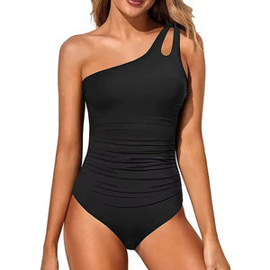 Nouvelle collection 2025 – Maillot de bain bikini grande taille imprimé taille haute deux pièces couleur unie, style européen et américain - Product Image 2