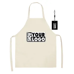 Design personalizzato OEM Il Vostro Logo di Cotone di Tela Grembiule Grembiule Da Cucina che Cucina Cuoco Pulizie Grembiule