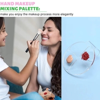 Palette de mélange pour maquillage, nail art, manucure, fond de teint acrylique avec pinceau plat et pinceau en plastique, étiquette privée acceptable