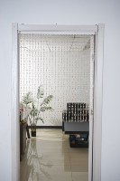 Cortina de cuentas de cristal ámbar con diseño geométrico, color champán, para ventana, separador de ambientes, decoración moderna para el hogar, entrada y privacidad.