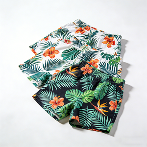 Shorts de Playa para Hombre con Estampado de Plantas Tropicales Personalizados al por Mayor, Trajes de Baño con Impresión OEM Profesional - Product Image 1