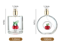 Botol Semprot Parfum Kaca Borosilikat Kosong dengan Dekorasi Kaca 3D Terintegrasi, Penyemprot Emas, Botol Parfum Isi Ulang