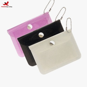 Glitter Transparent PVC Snap Button Card <b>Pouch</b> Plastic Bag Gift Coin Purse Key Card Holder RTS Bulk Mixed Order - Product Image 1