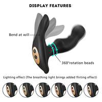 WINYI Jouets sexuels pour hommes adultes, plug anal électrique rotatif en forme de L, vibration, masturbateur anal pour homme, masseur de prostate, vibrateur