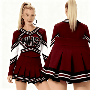 Traje de uniforme de porristas escolar personalizado <span class=keywords><strong>para</strong></span> <span class=keywords><strong>niñas</strong></span> con diseño lateral de moda - Product Image 3