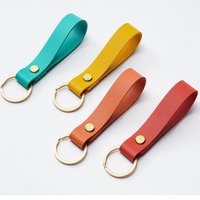 Porte-clés en cuir de luxe personnalisé, élégant et gravé, avec anneaux