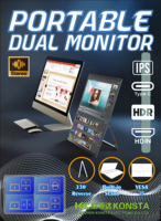 Double écran FHD 15.6 P de 1080 pouces avec taux de rafraîchissement de 60 ~ 75Hz