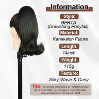 Julianna Wholesale Extensions de cheveux synthétiques de haute qualité, tissage court et rebondissant, postiche à cordon, queue de cheval en fibre Futura