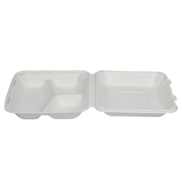 Boîtes d'emballage de nourriture Boîte à lunch robuste en pulpe de canne à sucre 7 pouces à compartiment unique Boîte à lunch en bagasse