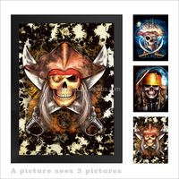 Cadeau de promotion 3D Flip Picture Style nautique Animal Pirate Décor en plastique PET Type